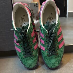 Gucci Green and Pink Sneakers